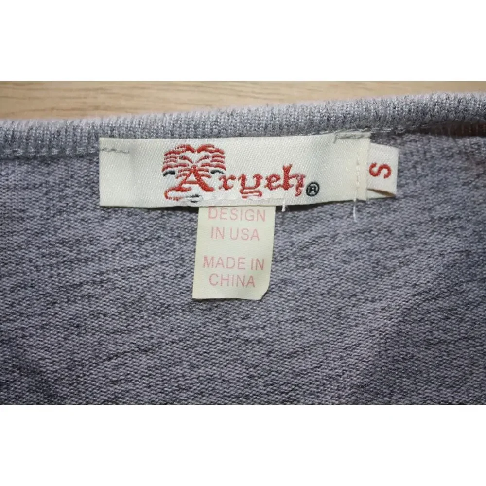 Axyeh Women's Dress Small Gray 3/4 Sleeve Soft A Line - Picture 3 of 7